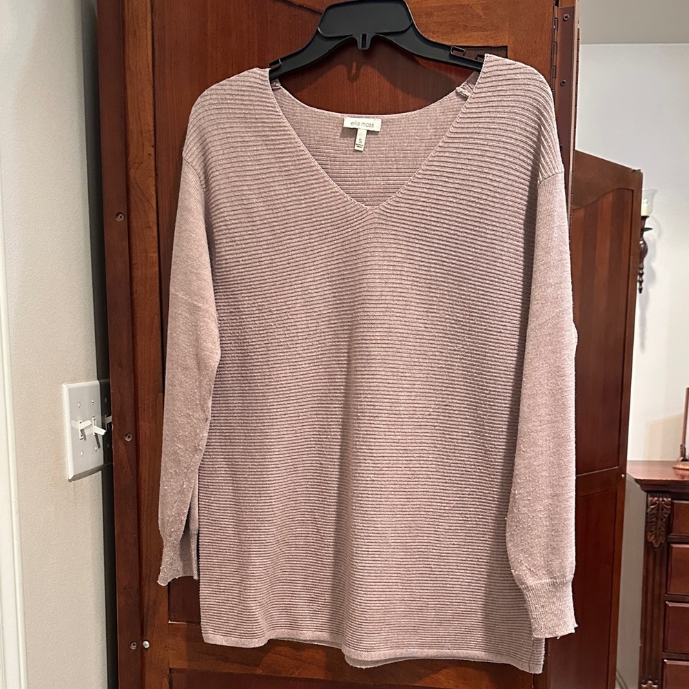 Ella Moss Mauve V-Neck Sweater